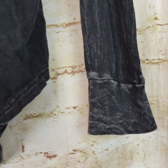 Project Social T Shirt Women S Relaxed Black Paisley Long Sleeve USA Boho Rock - Picture 8 of 11